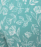 Sleep Sense Knit Sketch Floral Print Drawstring Tie Coordinating Sleep Capri