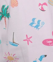 Sleep Sense Knit Tossed Vacay Print Drawstring Tie Coordinating Sleep Capri