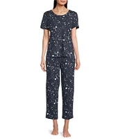 Sleep Sense Moonlight Night Print Coordinating Capri Sleep Pants