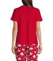 Sleep Sense Mr. Bingle Solid Short Sleeve Knit Holiday Sleep Top