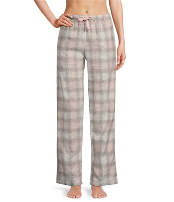 Sleep Sense Plaid Print Flannel Drawstring Tie Coordinating Sleep Pant