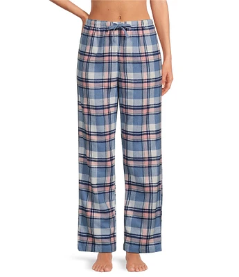 Sleep Sense Plaid Yarn Dye Cotton Portuguese Flannel Drawstring Coordinating Sleep Pants