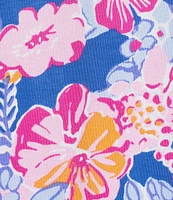 Sleep Sense Plus Size Happy Floral Print Short Sleeve Scoop Neck Coordinating Sleep Top