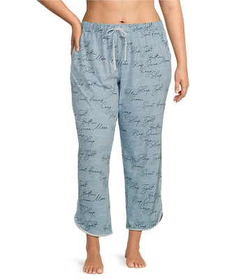 Sleep Sense Plus Size Sleep Script Print Coordinating Sleep Pants