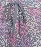 Sleep Sense Plus Size Spring Mums Knit Print Drawstring Tie Coordinating Sleep Capri Pants
