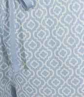Sleep Sense Plus Size Tile Print Drawstring Tie Mid Rise Coordinating Knit Sleep Pants