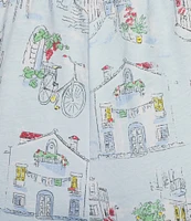 Sleep Sense Plus Size Vacay Toile Knit Print Drawstring Tie Coordinating Sleep Capri Pants