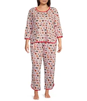 Sleep Sense Plus Size Valentine Dogs Print Coordinating Sleep Pants