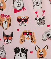 Sleep Sense Plus Size Valentine Dogs Print Coordinating Sleep Pants