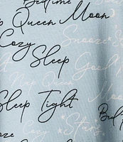 Sleep Sense Sleep Script Print Scoop Neck 3/4 Sleeve Knit Coordinating Sleep Top