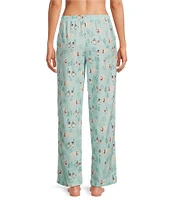 Sleep Sense Snow Animal Print Flannel Drawstring Tie Holiday Sleep Pants