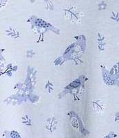 Sleep Sense Songbird Print Short Sleeve Scoop Neck Coordinating Sleep Top