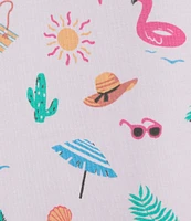 Sleep Sense Tossed Vacay Print Short Sleeve Scoop Neck Coordinating Sleep Top