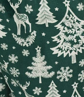 Sleep Sense Tree Print Flannel Drawstring Tie Coordinating Holiday Sleep Pant