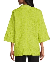 Slim Factor by Investments 3/4 Sleeve Open Front Jacquard Jacket