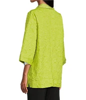 Slim Factor by Investments 3/4 Sleeve Open Front Jacquard Jacket
