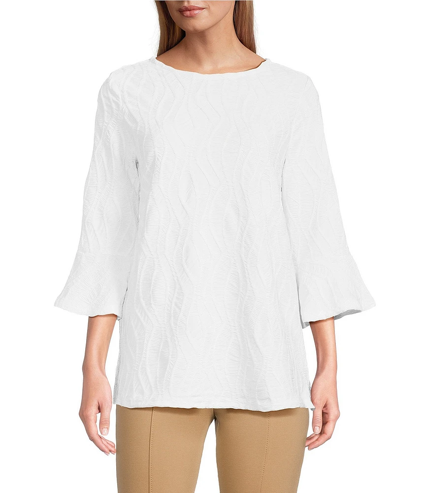 Slim Factor by Investments 3/4 Sleeve Ruffle Cuff Top