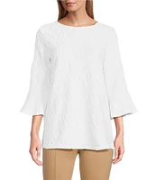 Slim Factor by Investments 3/4 Sleeve Ruffle Cuff Top