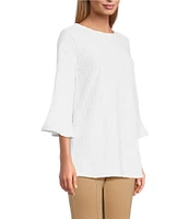 Slim Factor by Investments 3/4 Sleeve Ruffle Cuff Top