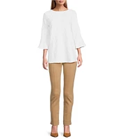 Slim Factor by Investments 3/4 Sleeve Ruffle Cuff Top