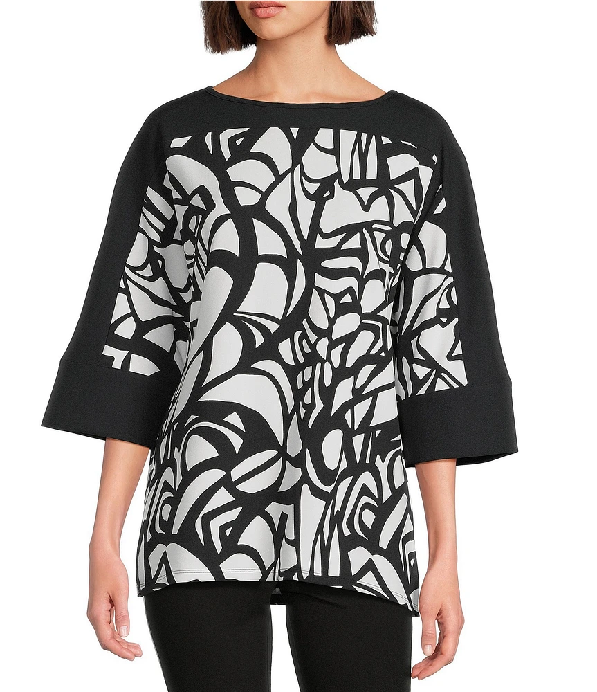 Slim Factor by Investments Boat Neck 3/4 Sleeve Dolman Top