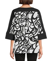 Slim Factor by Investments Boat Neck 3/4 Sleeve Dolman Top