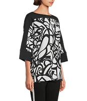 Slim Factor by Investments Boat Neck 3/4 Sleeve Dolman Top