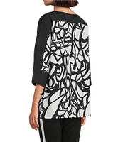 Slim Factor by Investments Boat Neck 3/4 Sleeve Dolman Top
