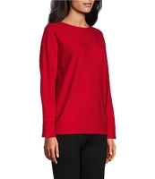 Slim Factor by Investments Boat Neck Long Sleeve Dolman Sweater