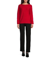 Slim Factor by Investments Boat Neck Long Sleeve Dolman Sweater