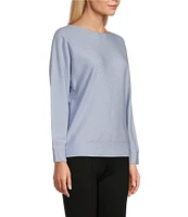 Slim Factor by Investments Boat Neck Long Sleeve Dolman Sweater