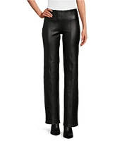 Slim Factor by Investments Coated Ponte Knit No Waist Slim Straight Pants