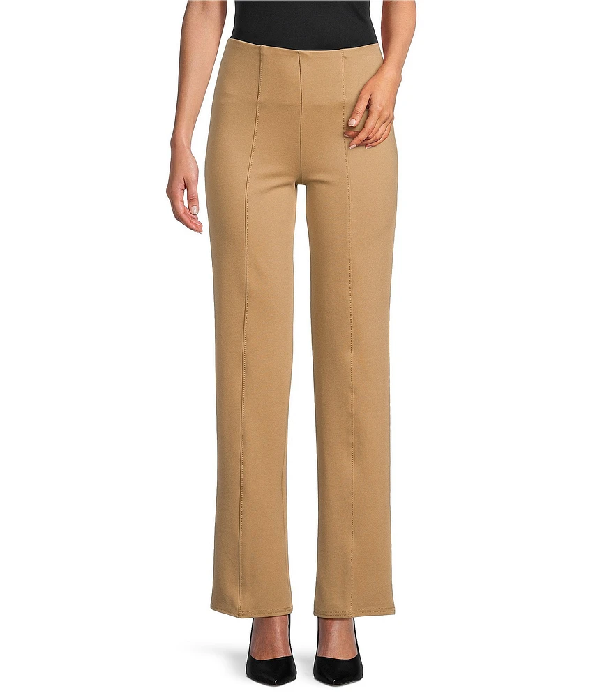 Slim Factor by Investments Ponte Knit No Waist Slim Straight Pants