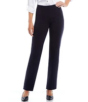 Slim Factor by Investments Ponte Knit No Waist Slim Straight Pants