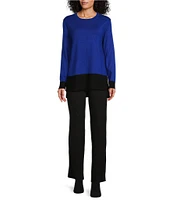 Slim Factor by Investments Ponte Knit No Waist Slim Straight Pants