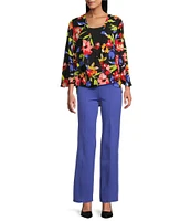 Slim Factor by Investments Ponte Knit No Waist Slim Straight Pants