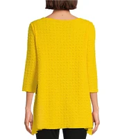 Slim Factor by Investments Crew Neckline Asymmetrical Hem Top