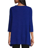 Slim Factor by Investments Crew Neckline Asymmetrical Hem Top