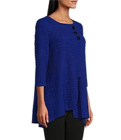 Slim Factor by Investments Crew Neckline Asymmetrical Hem Top