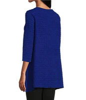Slim Factor by Investments Crew Neckline Asymmetrical Hem Top