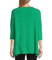 Slim Factor by Investments Crew Neckline Asymmetrical Hem Top