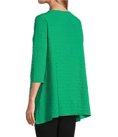 Slim Factor by Investments Crew Neckline Asymmetrical Hem Top