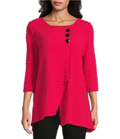 Slim Factor by Investments Crew Neckline Asymmetrical Hem Top