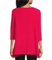 Slim Factor by Investments Crew Neckline Asymmetrical Hem Top