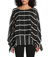 Slim Factor by Investments Elbow Sleeve Crew Neck Double Layer Top