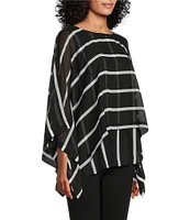 Slim Factor by Investments Elbow Sleeve Crew Neck Double Layer Top