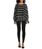 Slim Factor by Investments Elbow Sleeve Crew Neck Double Layer Top