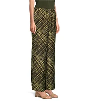 Slim Factor by Investments Fancy Plaid Classic Waist Wide Leg Coordinating Pants