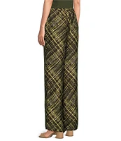 Slim Factor by Investments Fancy Plaid Classic Waist Wide Leg Coordinating Pants