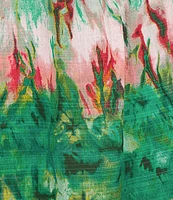Slim Factor By Investments Julia Simply Green Multi Tie Dye Print V-Neck Short Sleeve Top